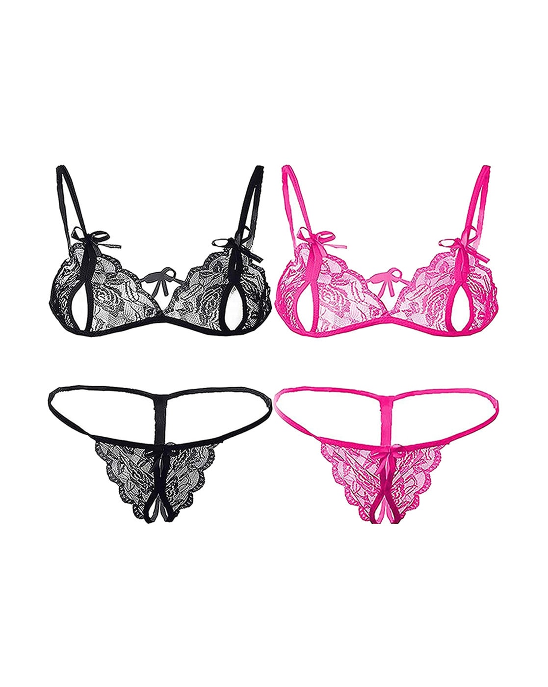 YZHM Women Sexy Lingerie Set Naughty Lace Bra and Panty India