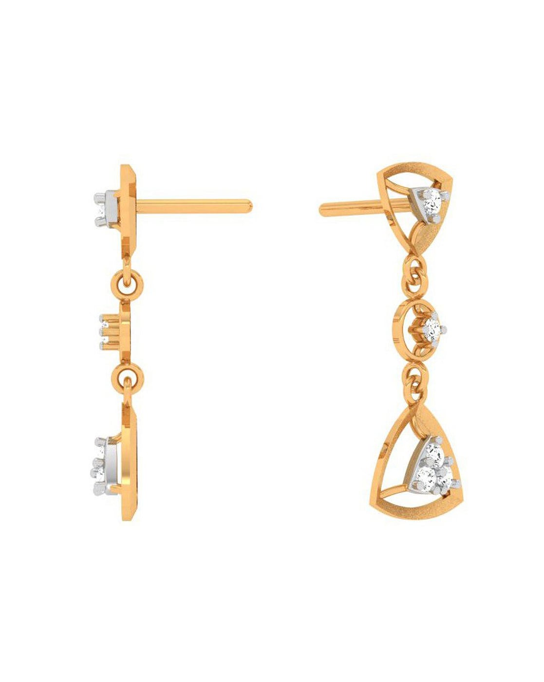 14K Gold Drop Trendy Spike Earrings – FERKOS FJ