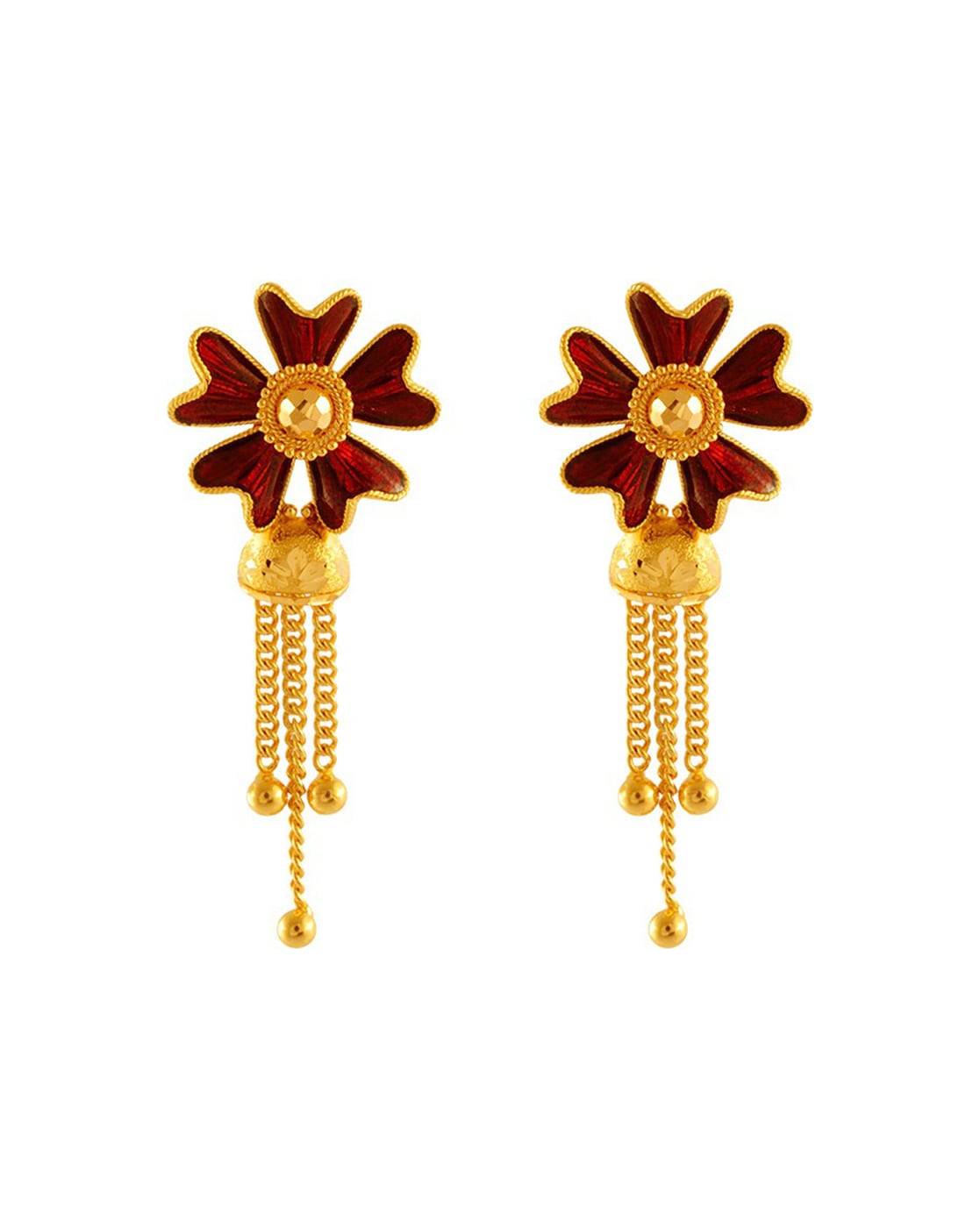 Petal Ring Gold Earring | PC Chandra Jewellers