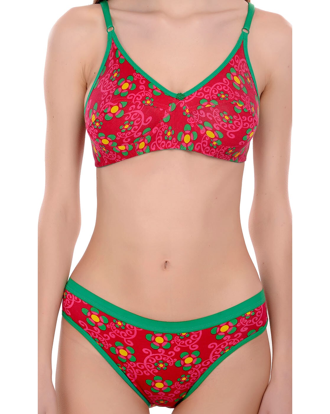 Net Floral Gowon Beauty Red Fancy Bra Panty Set at Rs 150/set in New Delhi