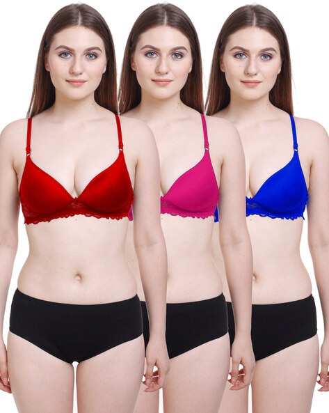 Buy Stylish Bra and Panty Set for Women Girls Combo Pack of 3
