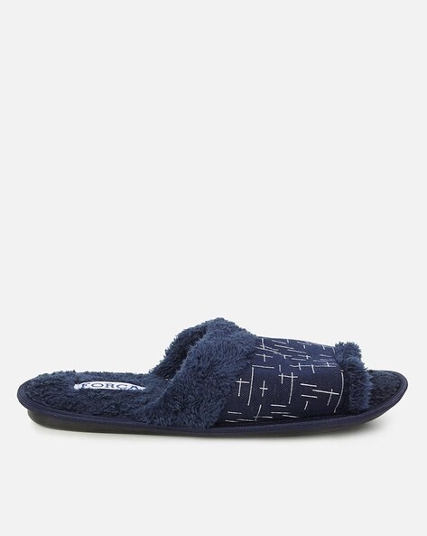 forca patterned fleece slippers