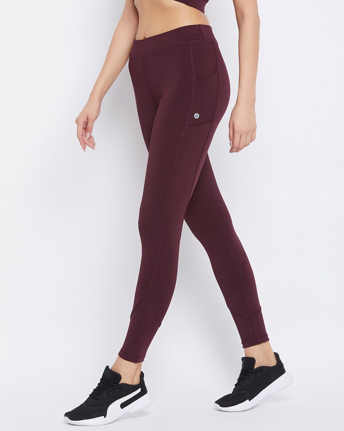 MW20 Microfiber Elastane Stretch Performance Leggings with Broad Waistband  and Stay Dry Technology