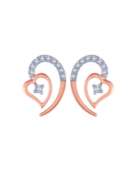 Buy Helix Fine Diamond Earrings 18 KT rose gold (3.622 gm). | Online By  Giriraj Jewellers