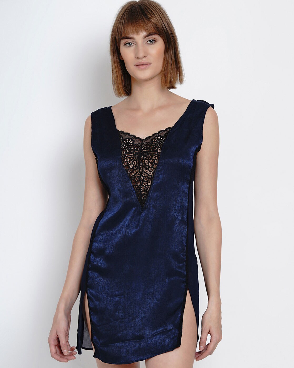 Nina Slip Dress with Plunging Neckline