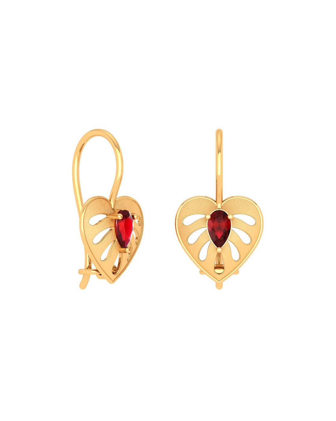 18KT Gold plated Velvet Heart Stud Earrings – Atulya Jewellers