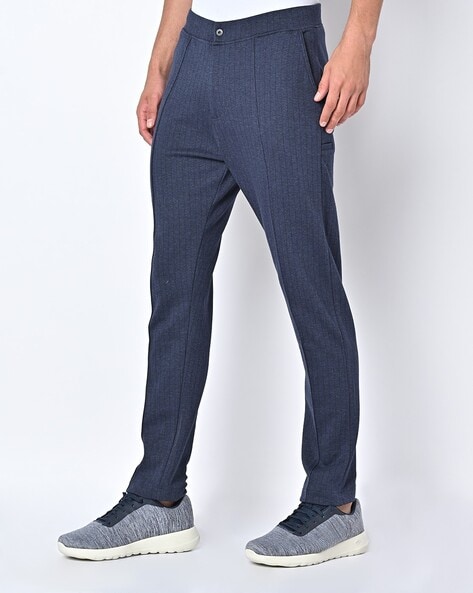 Buy Fluid Mens Pinstripe Trousers Navy