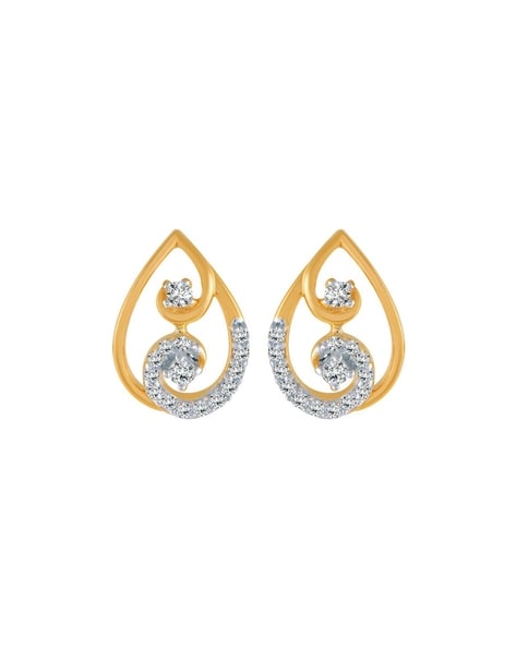 Buy P.C. Chandra Jewellers14k (585) Yellow Gold and American Diamond Stud  Earrings for Women Online at desertcartCyprus