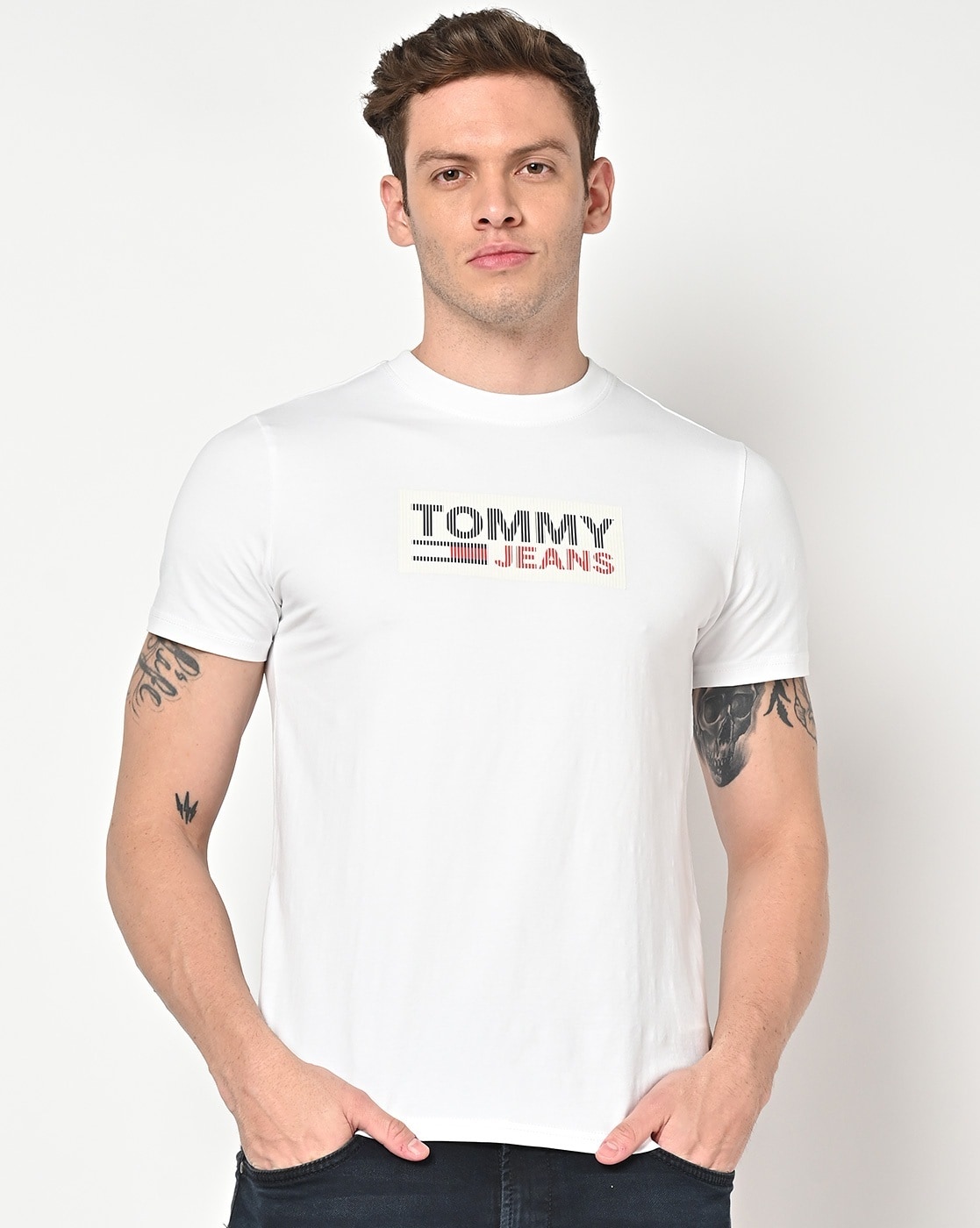 Tommy jeans white t shirt new arrivals