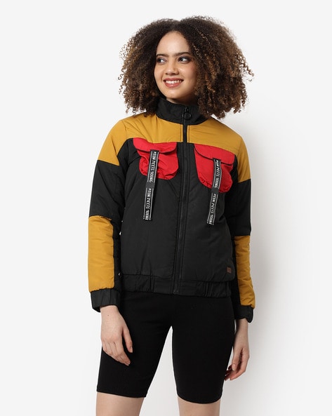 Color Block Bomber Jacket | Women's Jackets | KAHINDO