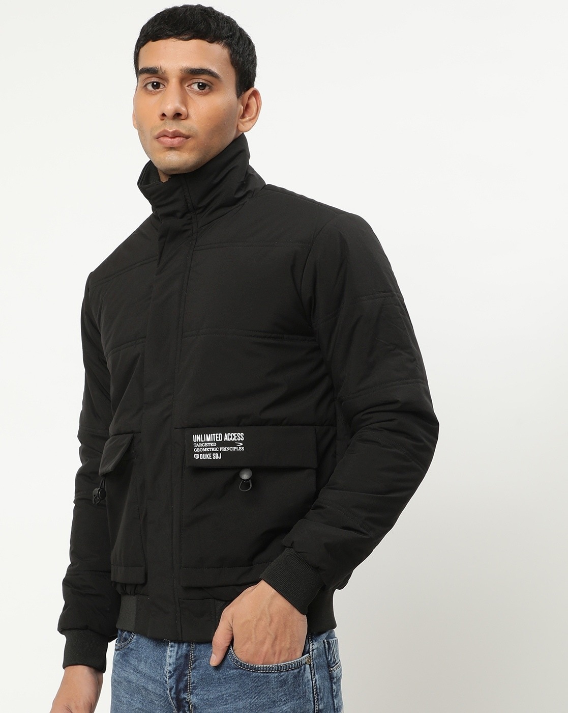 Buy online Grey Solid Quilted Jacket from Jackets for Men by Duke for ₹2249  at 10% off | 2024 Limeroad.com