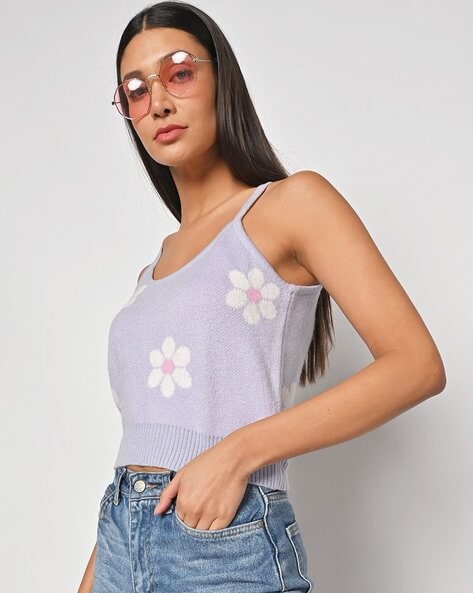 Women Floral Print Sleeveless Pullover