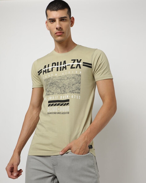 Graphic Print Slim Fit Crew-Neck T-shirt