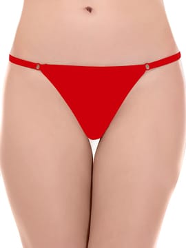 Buy Bleeding Heart Women's Solid Red Thong Panty, Low Waist with