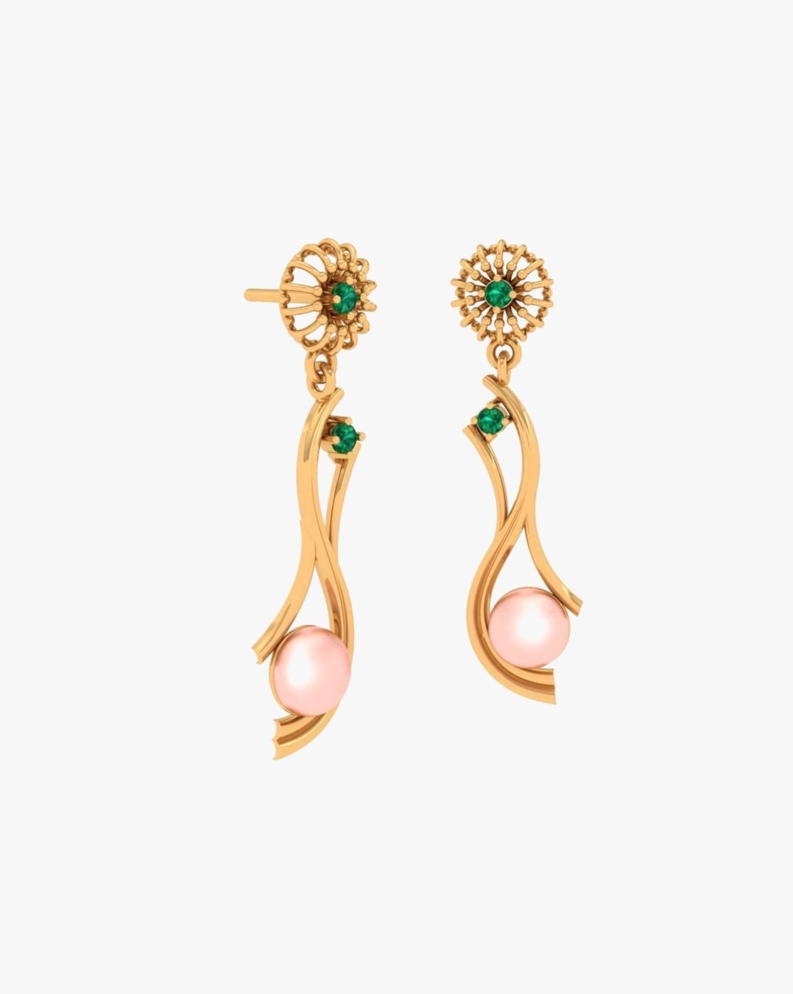 Mini Crown Chain Drop Gold Earrings | Jewelry Online Shopping | Gold Studs  & Earrings