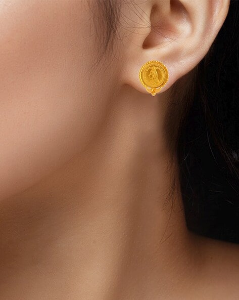 Brilliant 22K Gold Stud Earrings