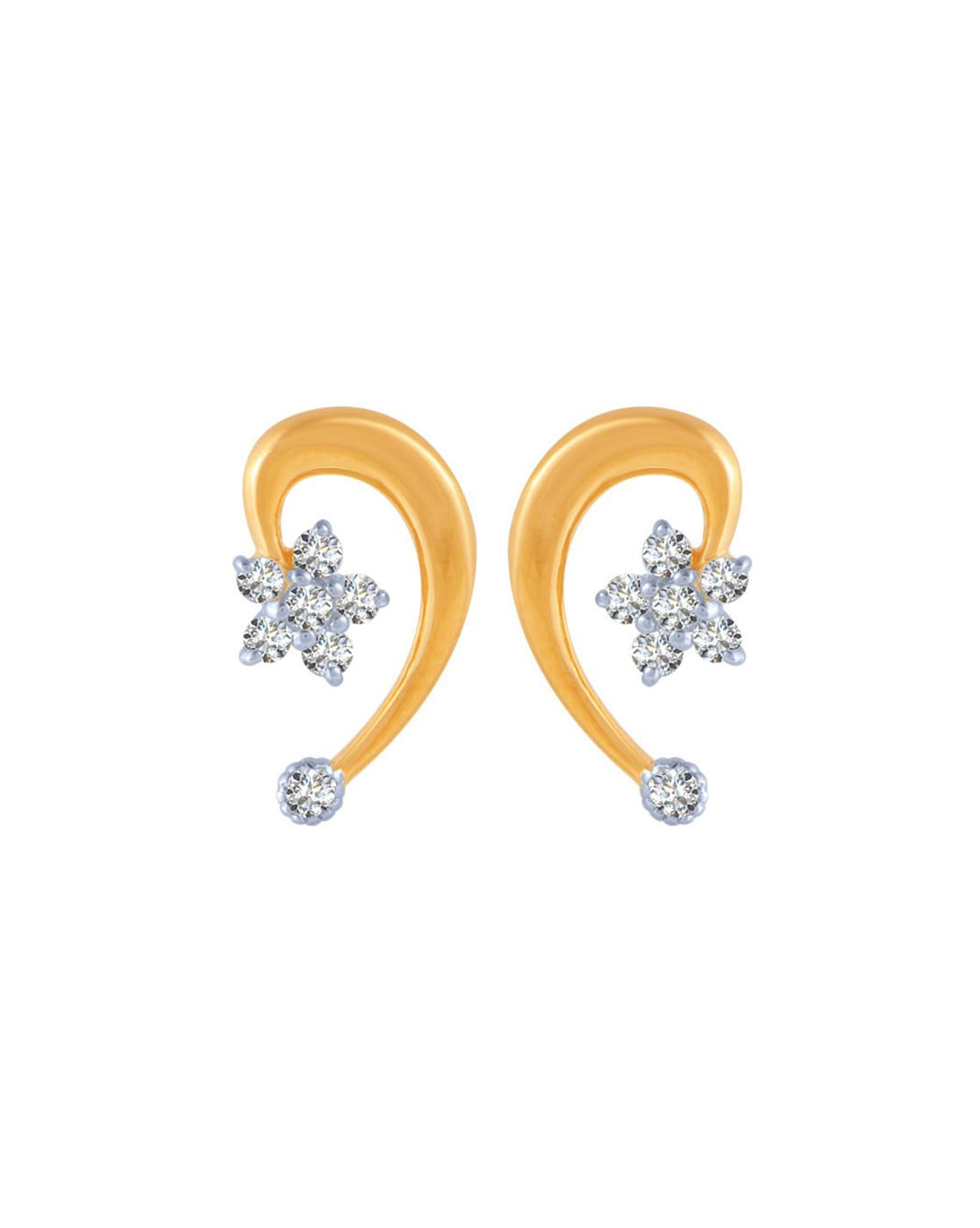 Buy Yellow Gold & White Earrings for Women by P.C. Chandra Jewellers Online  | Ajio.com