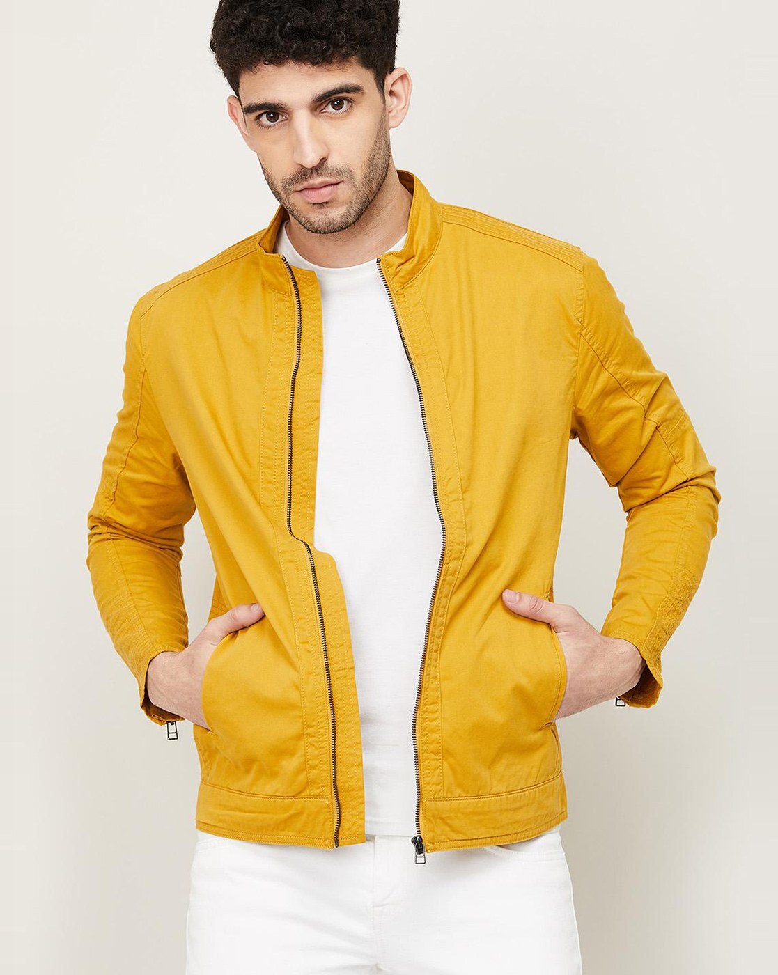 Men Black and Yellow Varsity Jacket - New American Jackets