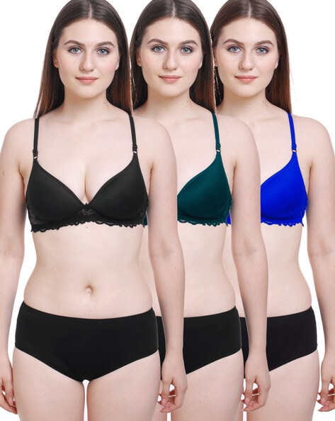 Net Lace Black Knickers And Bra Set at Rs 95/set in Delhi