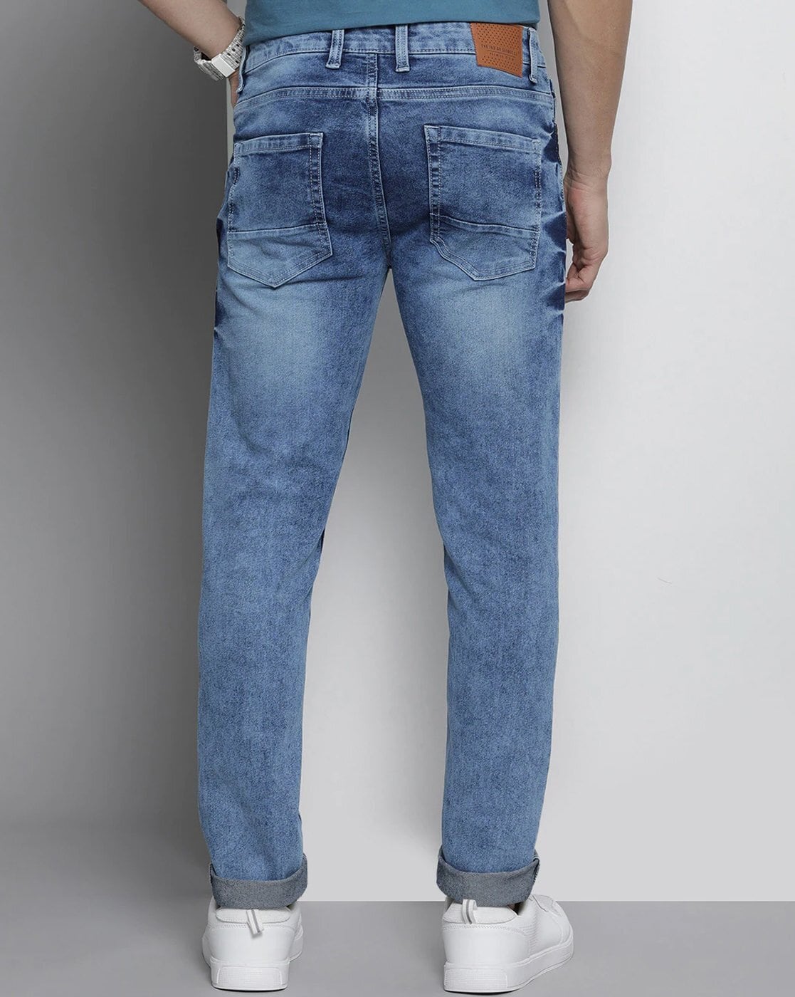 Spykar Men Vintage Blue Slim Fit Narrow Length Low Distress Low Rise Jeans  (Skinny) - mact02bb07vintageblue