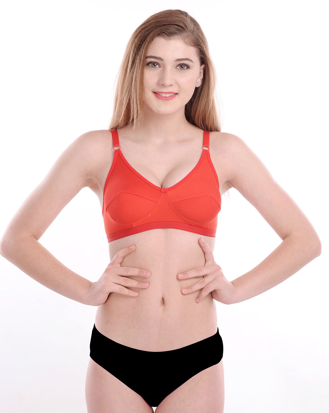 Buy Arousy Non Padded Wirefree Bra and Panty Set for Woman Red Online In  India At Discounted Prices