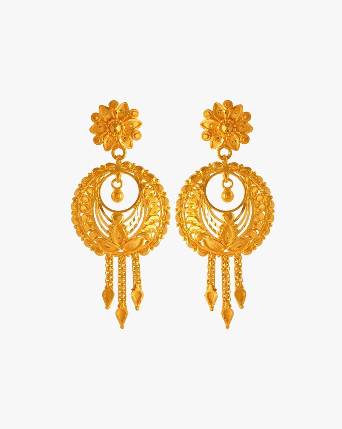 P.C. Chandra Jewellers 22k (916) Metal Yellow Gold Jhumki Earrings for  Women 3.83 Grams : Amazon.in: Fashion