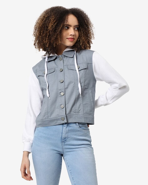 Block-coloured denim jacket - Denim blue/Block-coloured - Kids | H&M IN