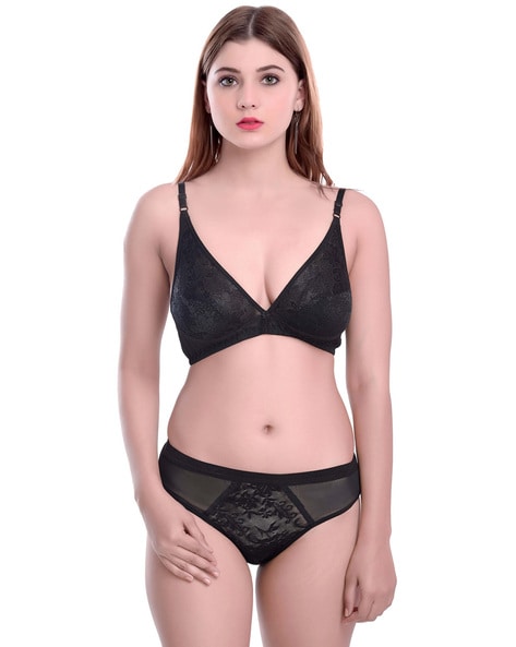 Buy Pink & Black Lingerie Sets for Women by AROUSY Online