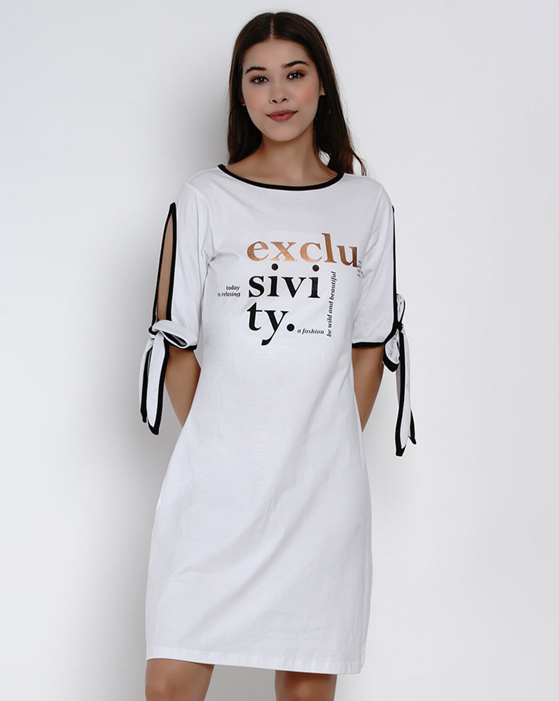 crew neck midi dress