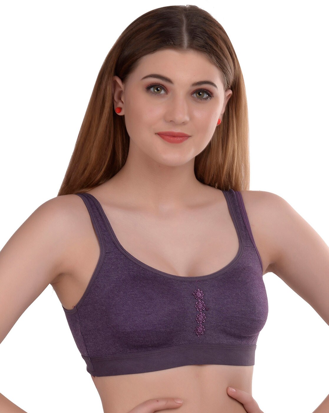 Buy aryashri Purple Solid Cotton Bra - 34B Online at Best Prices in India -  JioMart.