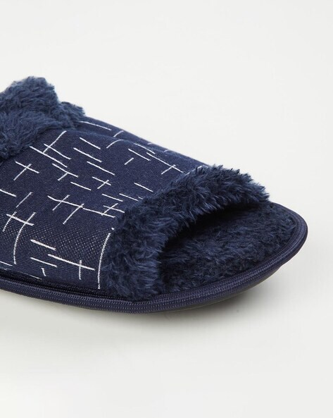 forca patterned fleece slippers