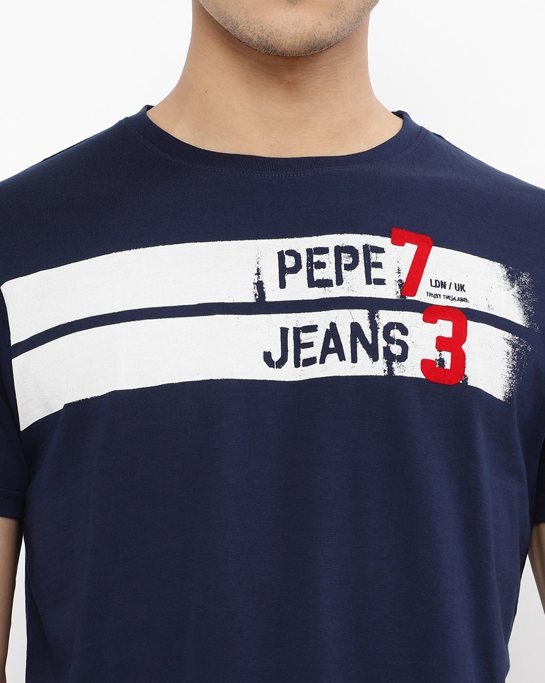 Pepe Jeans Men's Original Stretch N T-Shirt, Blue (Navy), L : :  Fashion