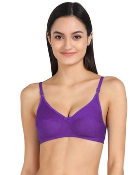 Buy SO CLOSE NON PADDED NON WIRED FULL COVERAGE BLUE BRA for Women Online  in India