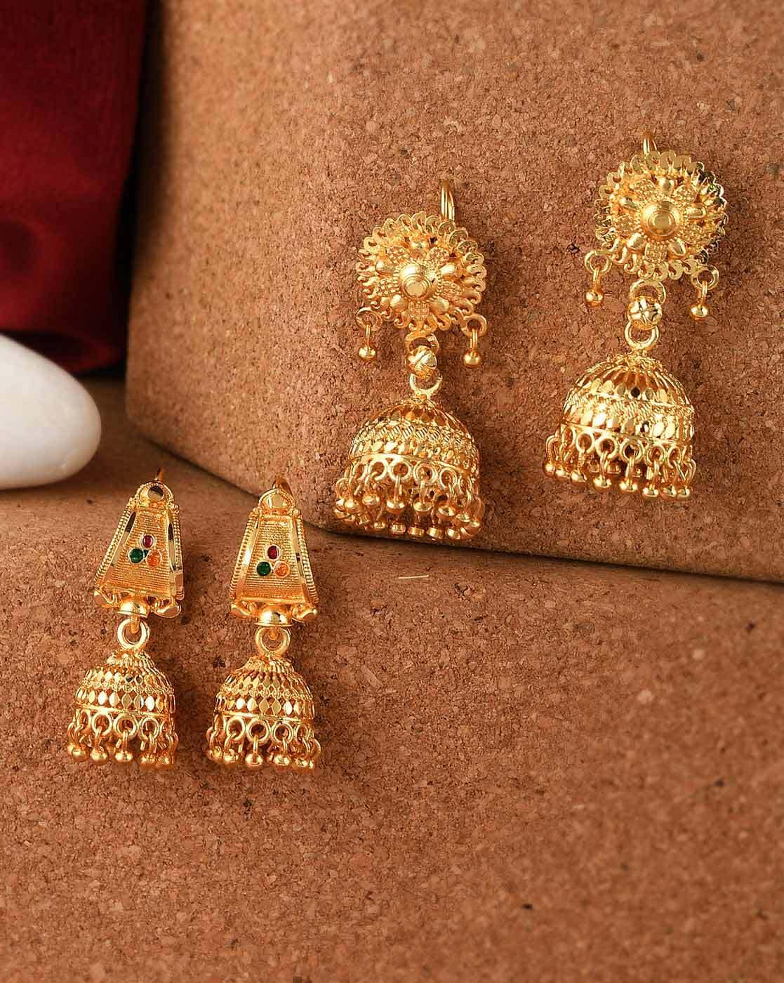 Buy Roots Traditional Gold Jhumka 22 KT yellow gold (15.05 gm). | Online By  Giriraj Jewellers