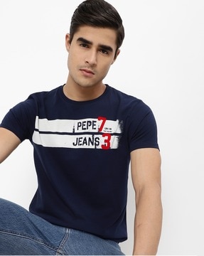 Pepe Jeans Men's Original Stretch N T-Shirt, Blue (Navy), L : :  Fashion