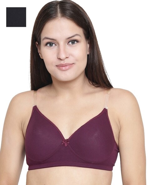 Pack of 2 T-shirt Bras with Clear Straps