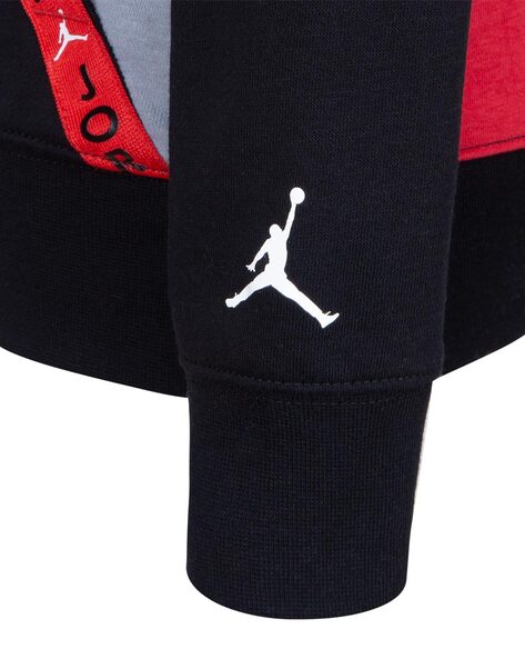 Jordan red discount and black hoodie