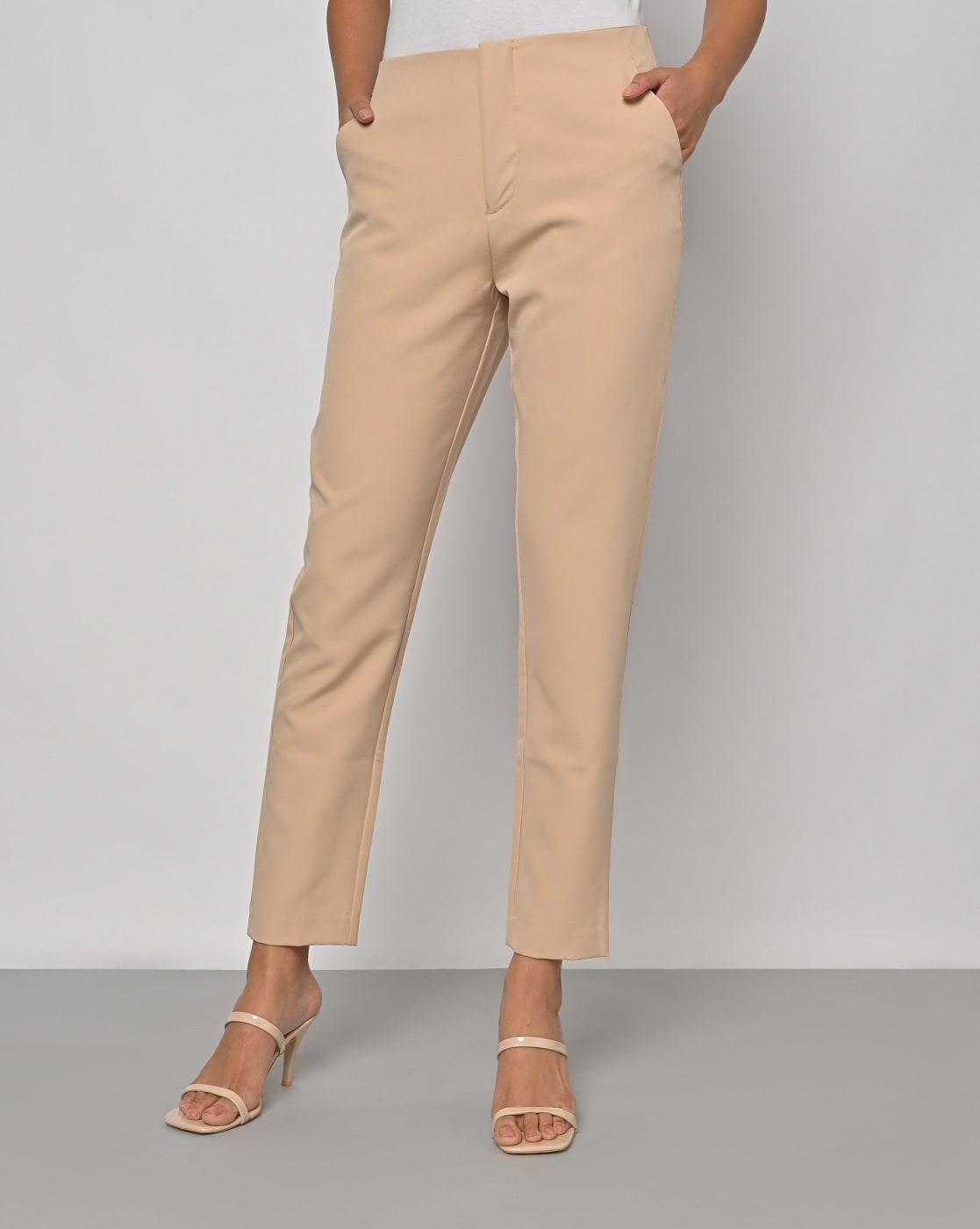 Blue Chambray Tapered Trousers - Matalan