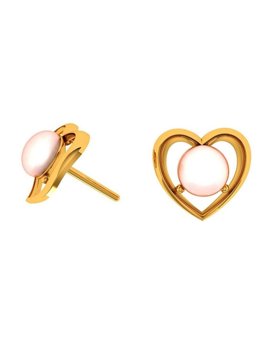 Buy Graceful Valentine Gold Stud Earrings Online - Zaveribros