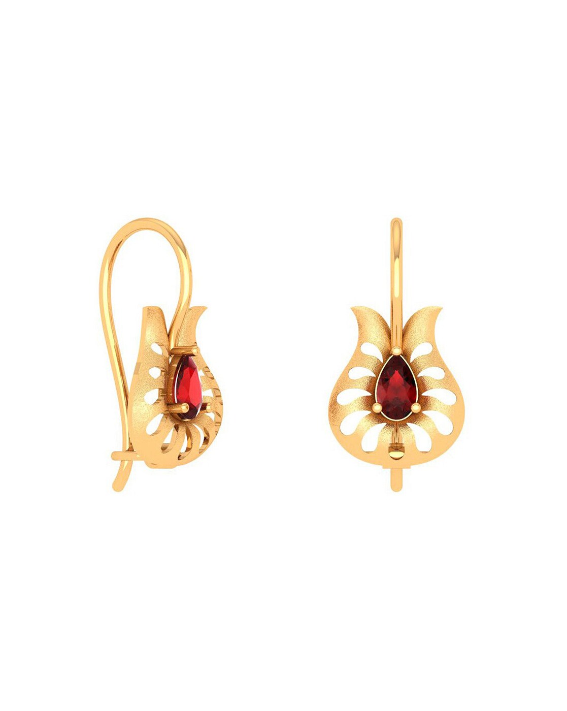 22k Plain Gold Earring JGS-2101-00015 – Jewelegance