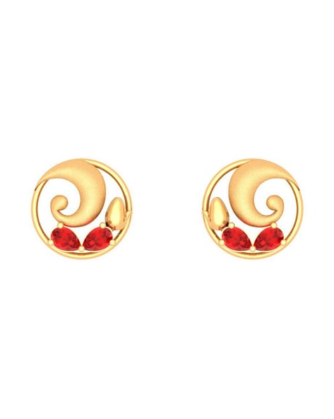 Buy Gold Plated Ruby And Kundan Round Studded Earrings by Sangeeta Boochra  Online at Aza Fashions.