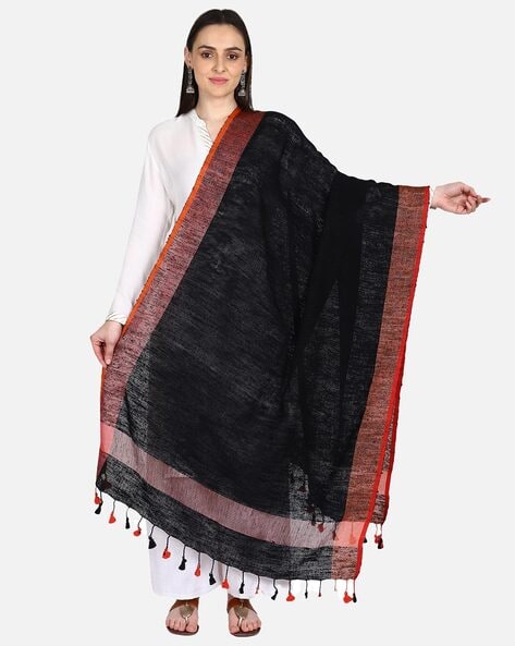 Solid Textured Dupatta Price in India