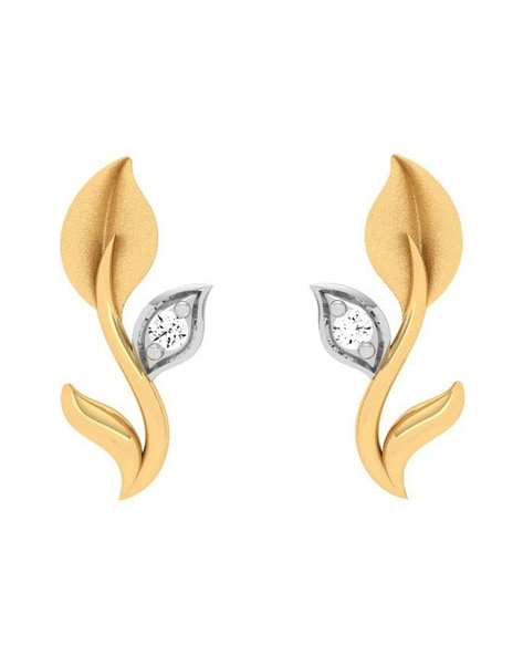 22K Gold Drop Earrings | Meenakari Work| Flower design | PC Chandra  Jewellers