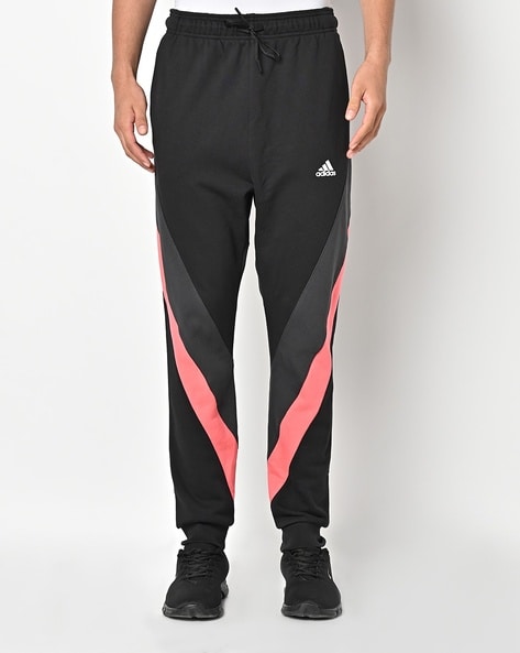 Adidas black cheap and pink joggers