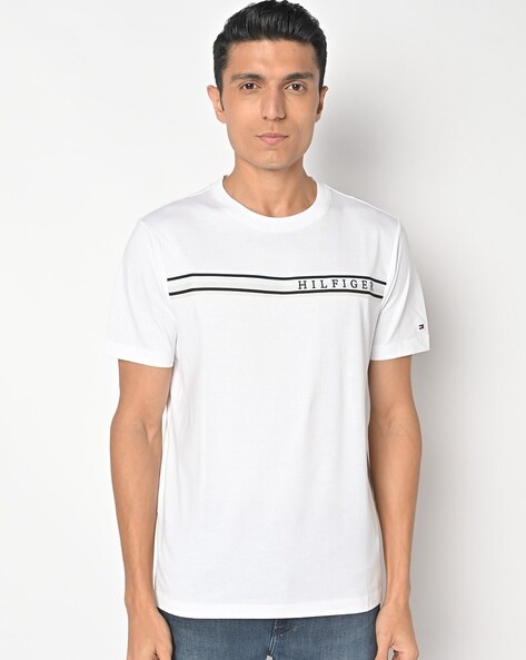 Brand Taped Organic Cotton Crew Neck T shirt