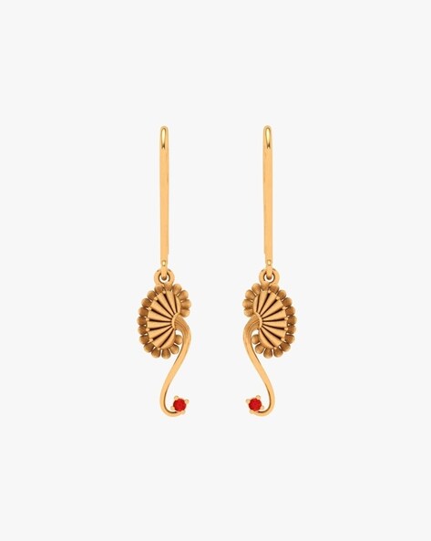 Buy Senco Gold 22K Yellow Gold Ravishing Nakshi Gold Earrings online