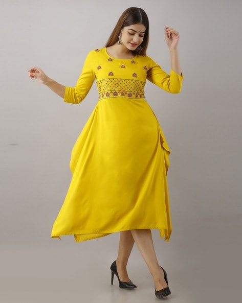Kurta Sharra Dress Yellow Colour New Design