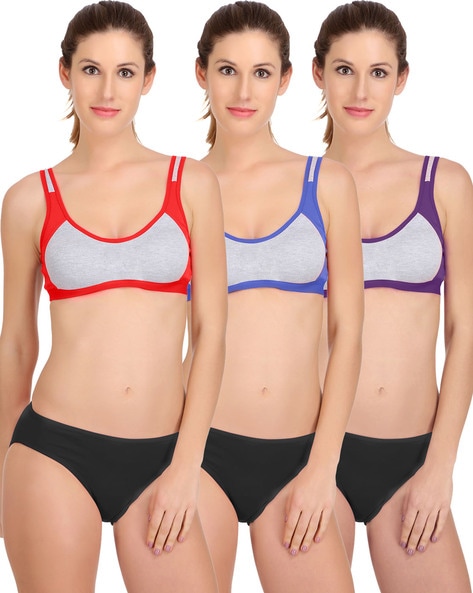Buy online Set Of 3 Multi Colored Panty from lingerie for Women by