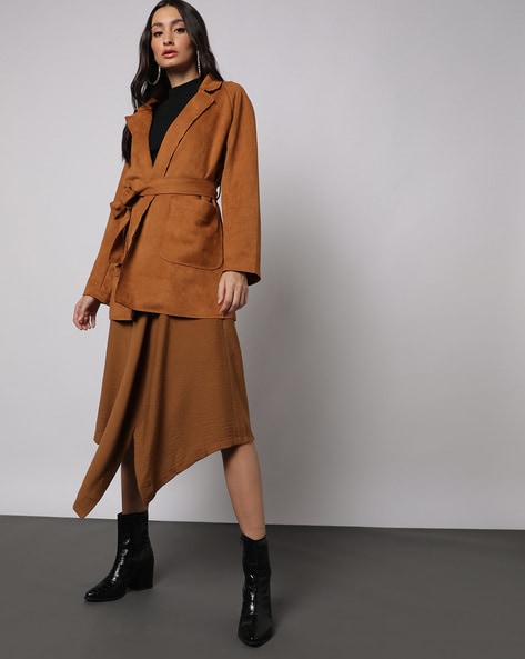 womens tan coat long