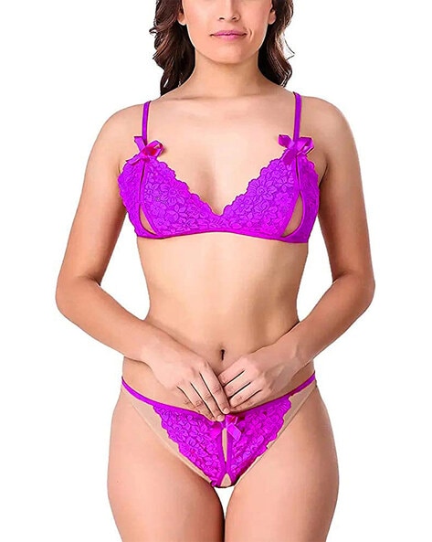 Buy Purple Lingerie Sets for Women by CUP'S-IN Online